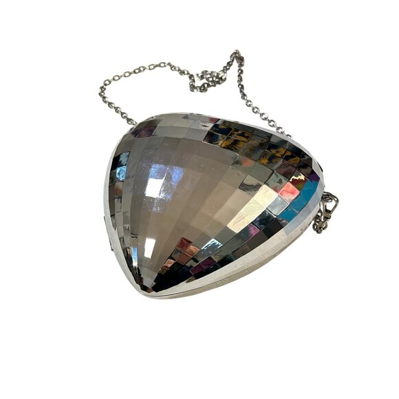 Kate Spade Target Collab Silver Disco Ball Heart Crossbody Bag Purse Party - Picture 2 of 3